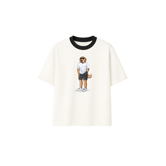 Dutch Black Neck White Tee